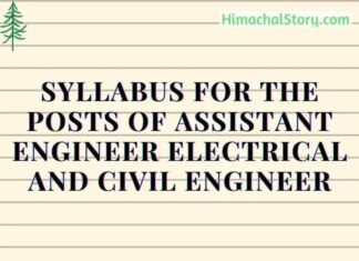 Syllabus for the posts of Assistant Engineer Electrical and Civil Engineer
