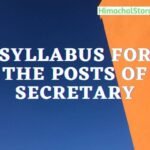 Syllabus for The Posts of Secretary