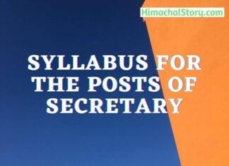 Syllabus for The Posts of Secretary