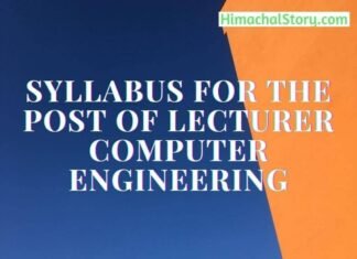 Syllabus for the Post of Lecturer Computer Engineering