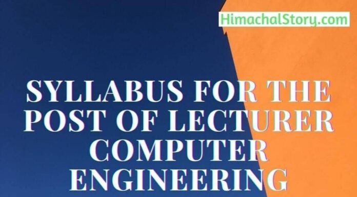 Syllabus for the Post of Lecturer Computer Engineering